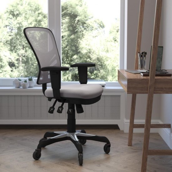 Gray Chair with Roller Wheels