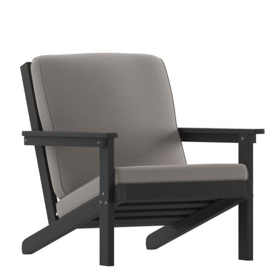 Black Chair-Charcoal Cushions