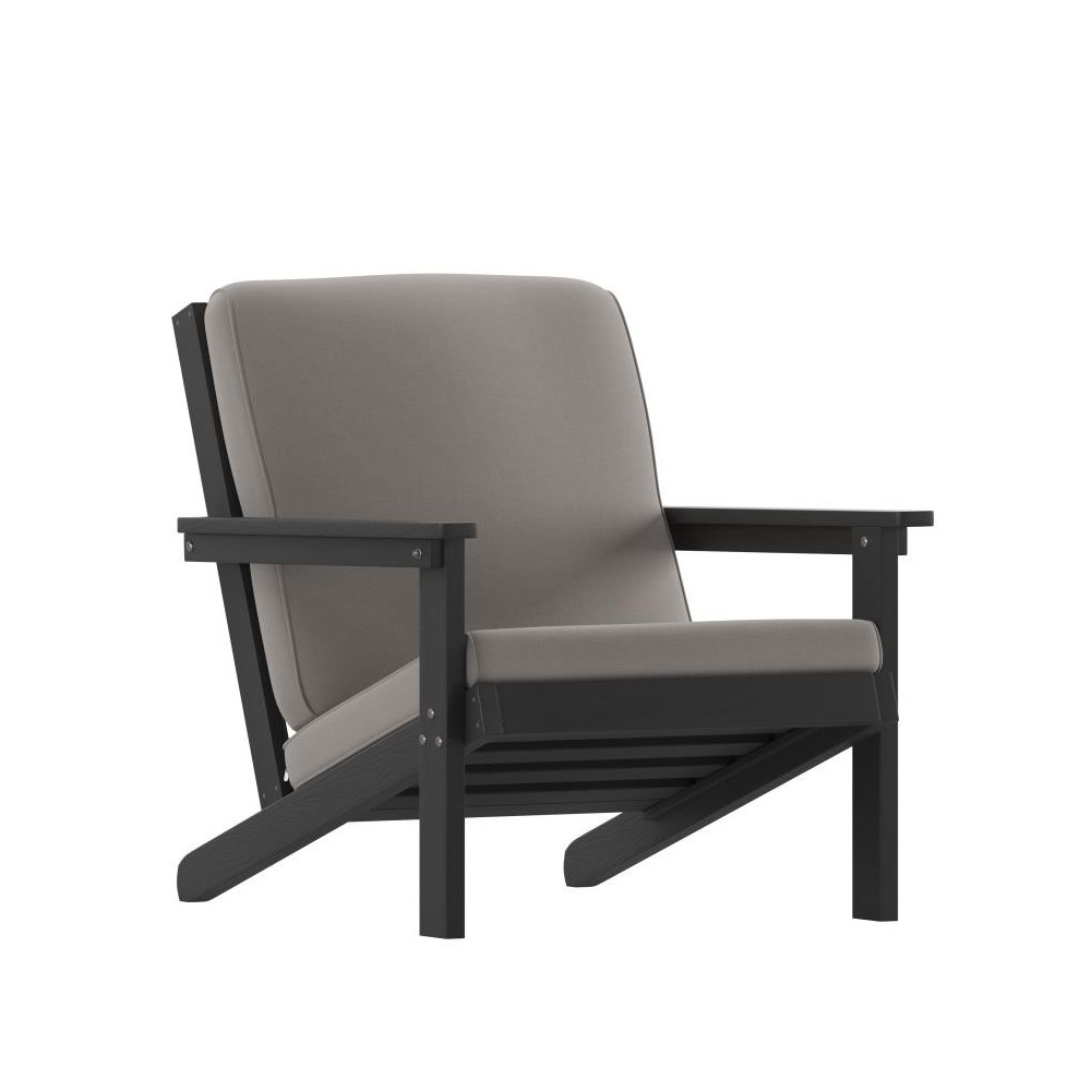 Black Chair-Charcoal Cushions