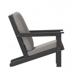 Black Chair-Charcoal Cushions