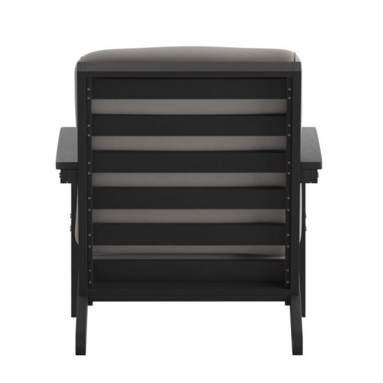 Black Chair-Charcoal Cushions