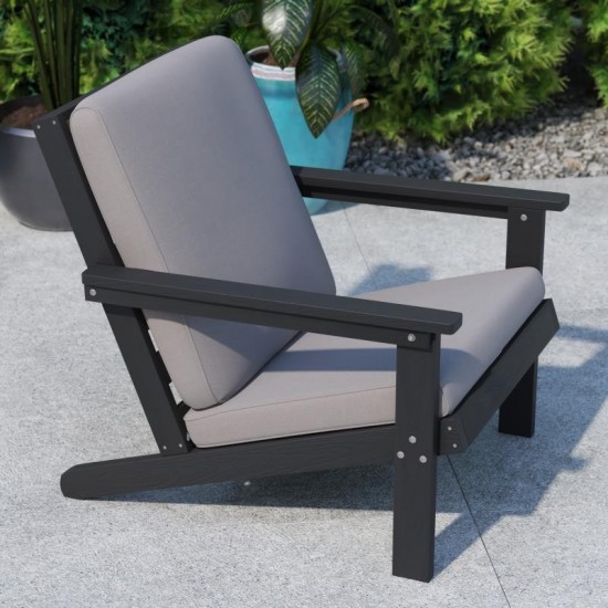 Black Chair-Charcoal Cushions