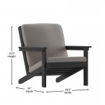 Black Chair-Charcoal Cushions