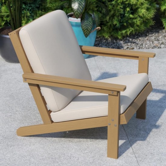 Brown Chair & Cream Cushions
