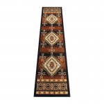 Black 2x7 Southwest Area Rug