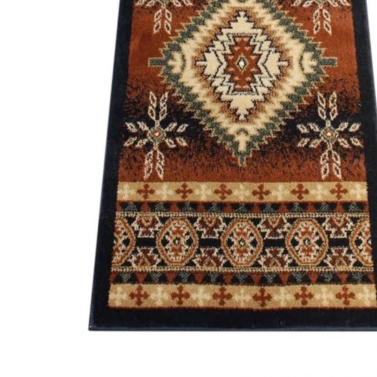 Black 2x7 Southwest Area Rug