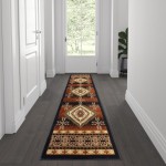 Black 2x7 Southwest Area Rug