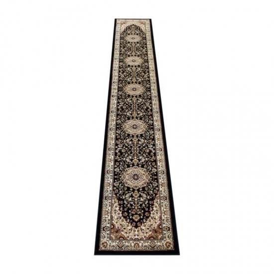 Black 3x20 Persian Area Rug