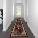 Burgundy 3x15 Persian Area Rug