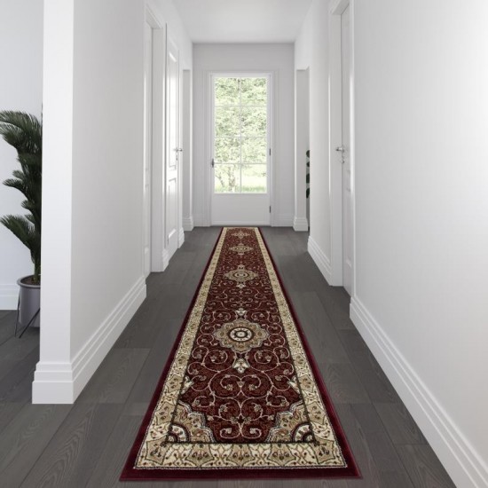 Burgundy 3x15 Persian Area Rug
