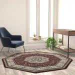 Burgundy 5x5 Persian Area Rug