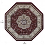 Burgundy 5x5 Persian Area Rug