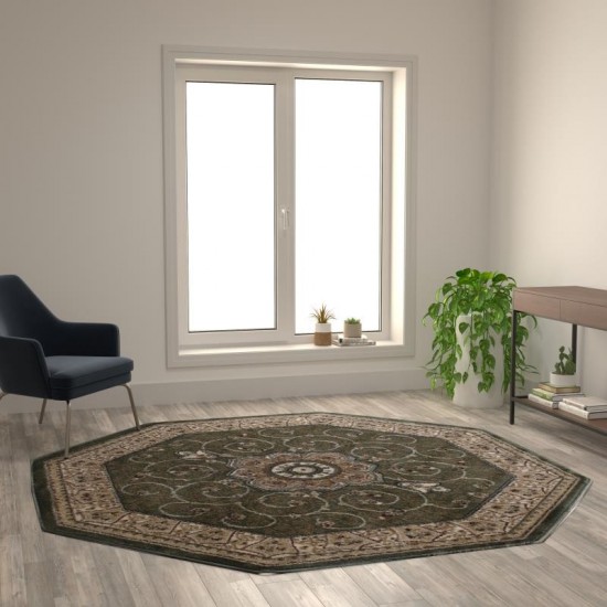 Green 7x7 Persian Area Rug