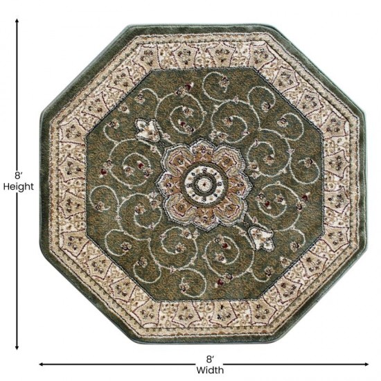 Green 7x7 Persian Area Rug