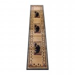 Brown 2' x 10' Bear Area Rug