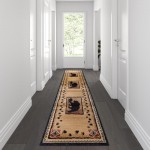 Brown 2' x 10' Bear Area Rug