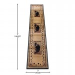 Brown 2' x 10' Bear Area Rug