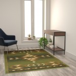 Green 5x7 Southwest Area Rug