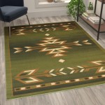 Green 5x7 Southwest Area Rug