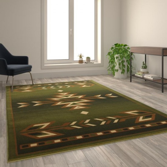 Green 6x9 Southwest Area Rug