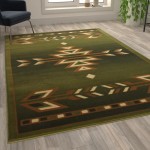 Green 6x9 Southwest Area Rug