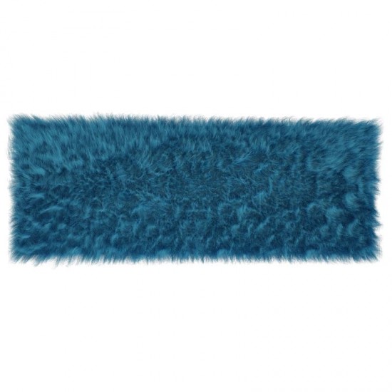 Turquoise 2x7 Faux Fur Rug