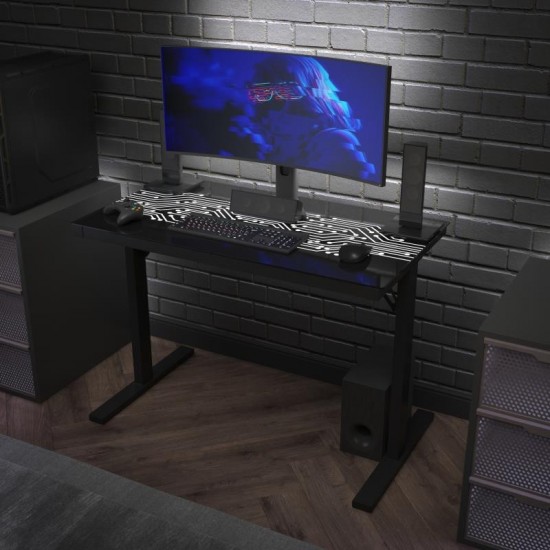 43" Black LED Gaming Desk