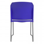 Blue Plastic Sled Stack Chair