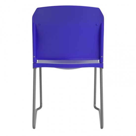 Blue Plastic Sled Stack Chair