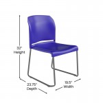 Blue Plastic Sled Stack Chair