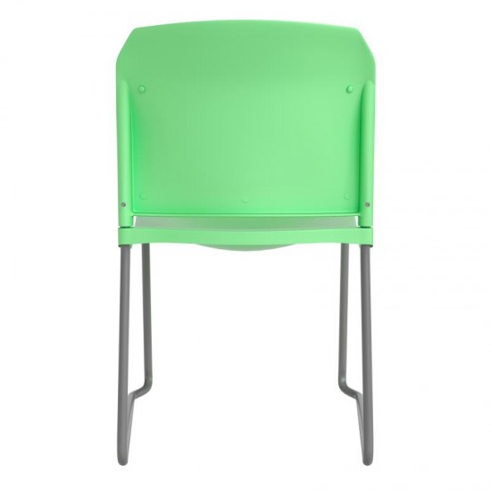 Green Plastic Sled Stack Chair