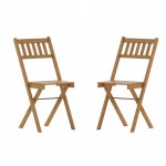 2PK Natural Acacia Wood Chairs