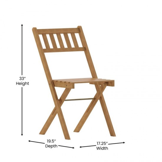 2PK Natural Acacia Wood Chairs