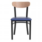 Wright Commercial Blue Vinyl/Wood Back Dining Chair