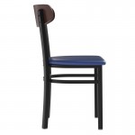 Wright Commercial Dining Chair Blue Vinyl/Wood Back