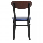 Wright Commercial Dining Chair Blue Vinyl/Wood Back