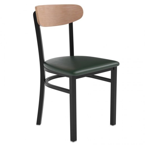 Wright Commercial Green Vinyl/Wood Back Chair