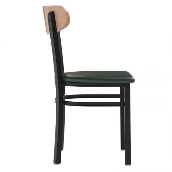 Wright Commercial Green Vinyl/Wood Back Chair