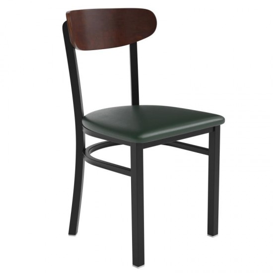 Wright Commercial Green Vinyl/Wood Back Dining Chair