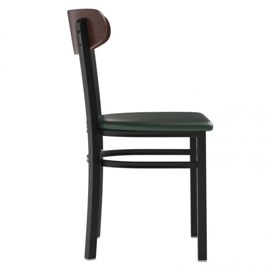 Wright Commercial Green Vinyl/Wood Back Dining Chair