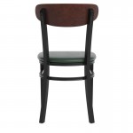 Wright Commercial Green Vinyl/Wood Back Dining Chair