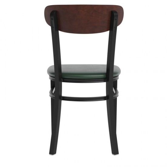 Wright Commercial Green Vinyl/Wood Back Dining Chair