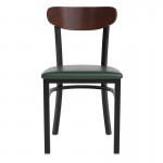 Wright Commercial Green Vinyl/Wood Back Dining Chair