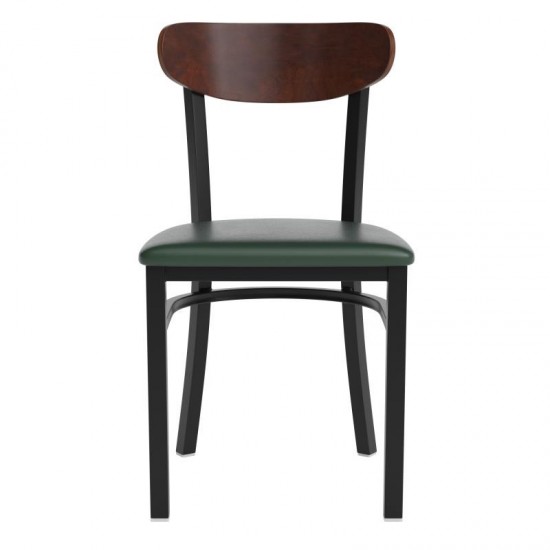 Wright Commercial Green Vinyl/Wood Back Dining Chair