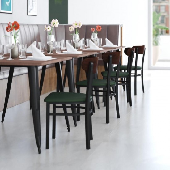 Wright Commercial Green Vinyl/Wood Back Dining Chair