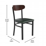 Wright Commercial Green Vinyl/Wood Back Dining Chair