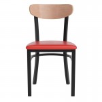 Wright Commercial Red Vinyl/Wood Back Chair