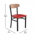 Wright Commercial Red Vinyl/Wood Back Chair