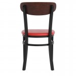 Wright Commercial Red Vinyl/Wood Back Dining Chair