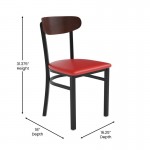 Wright Commercial Red Vinyl/Wood Back Dining Chair